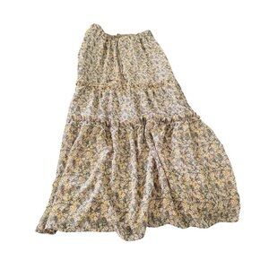 Sienna Sky Tan and Brown Maxi A-Line Skirt